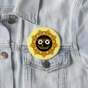 Lord Jagannath Devotional - Hare Krishna 7.5 Cm Round Badge