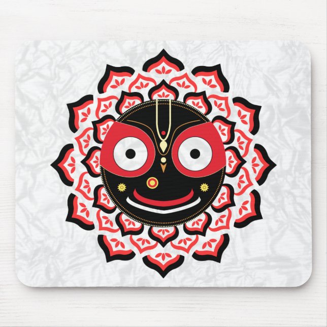 Lord Jagannath Face Chakra Hindu Deity Mouse Mat (Front)