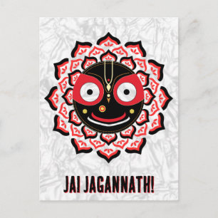 Lord Jagannath Face Chakra Hindu Deity Postcard
