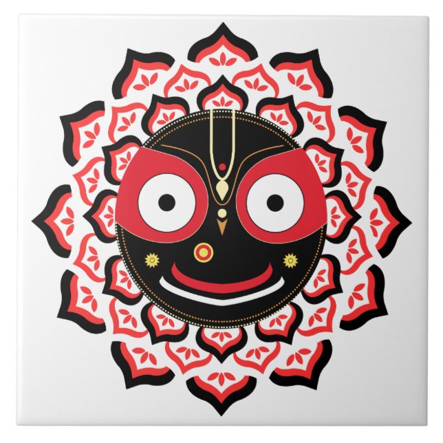 Lord Jagannath Face Chakra Hindu Deity Tile (Front)