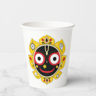 Lord Jagannath Face Hindu Deity Spiritual Paper Cups