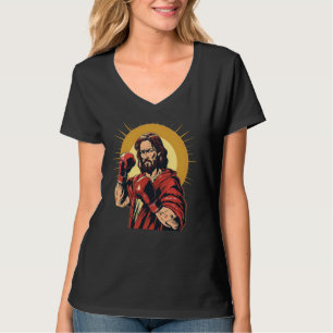 Lord Jesus and God in boxing ring Costume for Spor T-Shirt