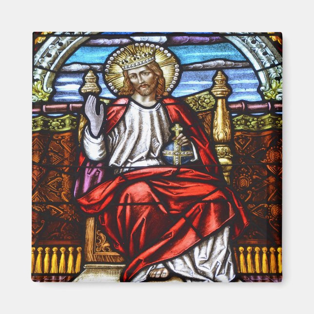 Lord Jesus on throne Magnet (Front)
