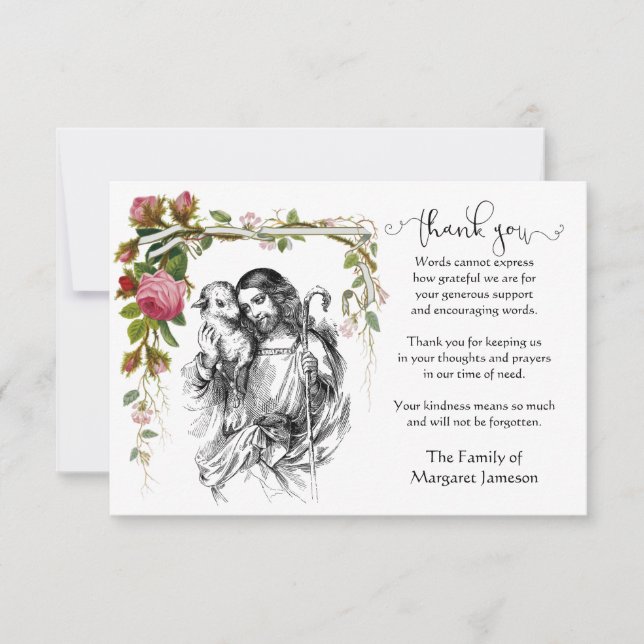 Lord Jesus  Religious Thank You Condolence (Front)
