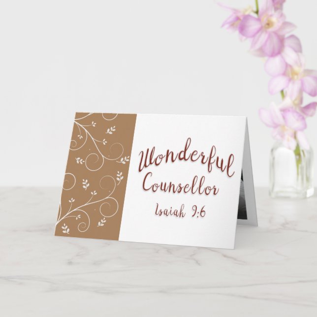 Lord Jesus Wonderful Counsellor Photo Card (Orchid)