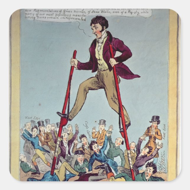 Lord John Stalking over the Boroughmongers Square Sticker (Front)