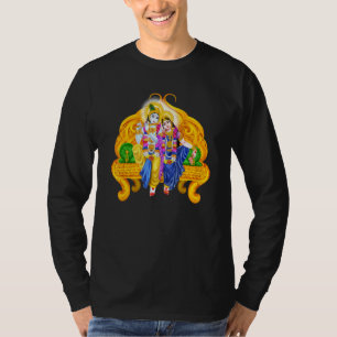 Lord Krishna And Devi Radha Hindu Deity Meditation T-Shirt