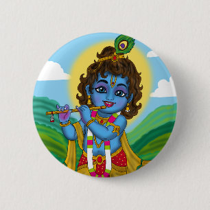 Lord Krishna Button