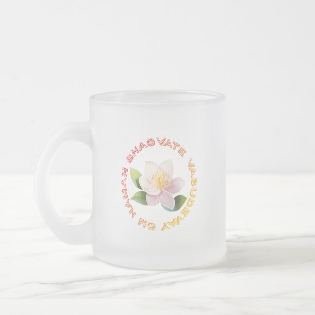 Lord Krishna  Frosted Glass Coffee Mug (Left)