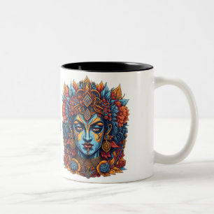 Lord Krishna Mug: Sip in Divine Serenity Two-Tone Coffee Mug