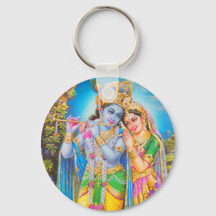 Lord Krishna Playing Flute Key Ring