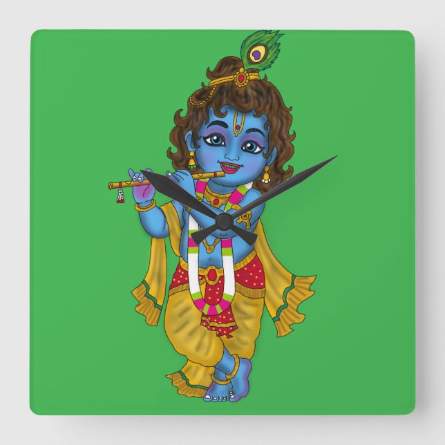 Lord Krishna Wall Clock  (Front)