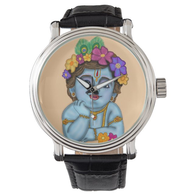 Lord Krishna Wall Clock Watch (Front)