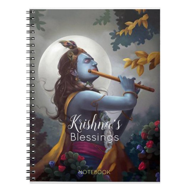 Lord Krishna with Flute Blessing Notebook (Front)
