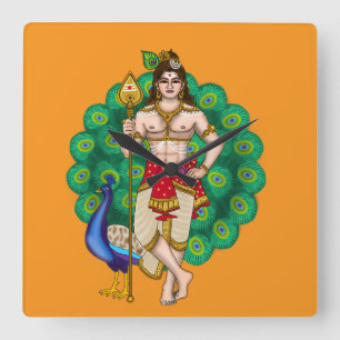 Lord Murugan Wall Clock