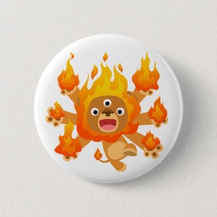 Lord of Fire!! (cute cartoon lion)  Button Badge