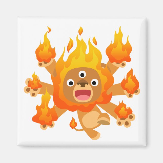 Lord of Fire!! (cute cartoon lion) Magnet (Front)