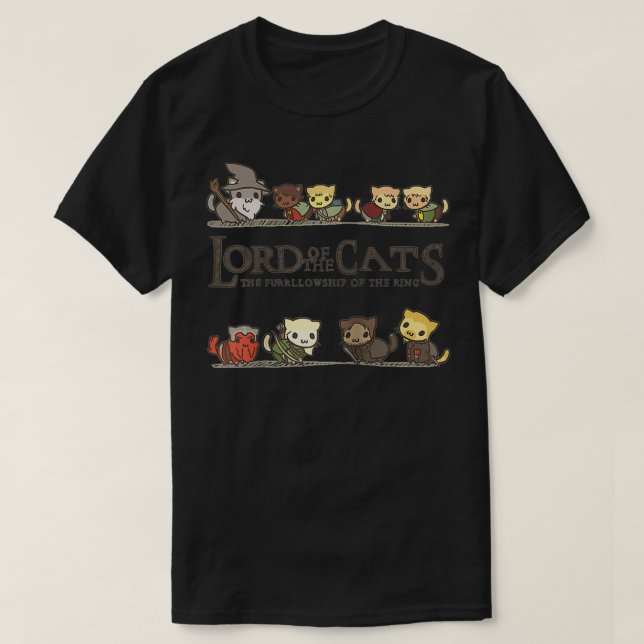 Lord of the Cats  The Furrlowship of the Ring, Cat T-Shirt (Design Front)