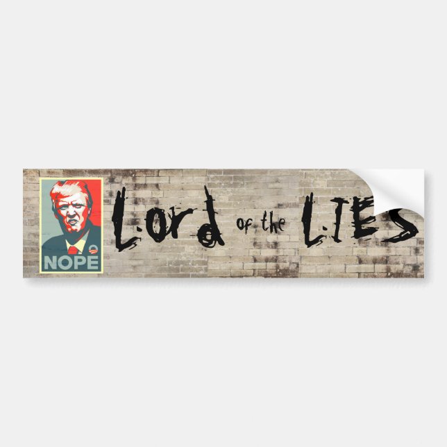"Lord of the Lies" Graffiti Wall With Trump Bumper Sticker (Front)