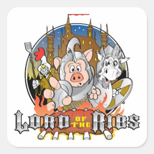 LORD OF THE RIBS BBQ SQUARE STICKER