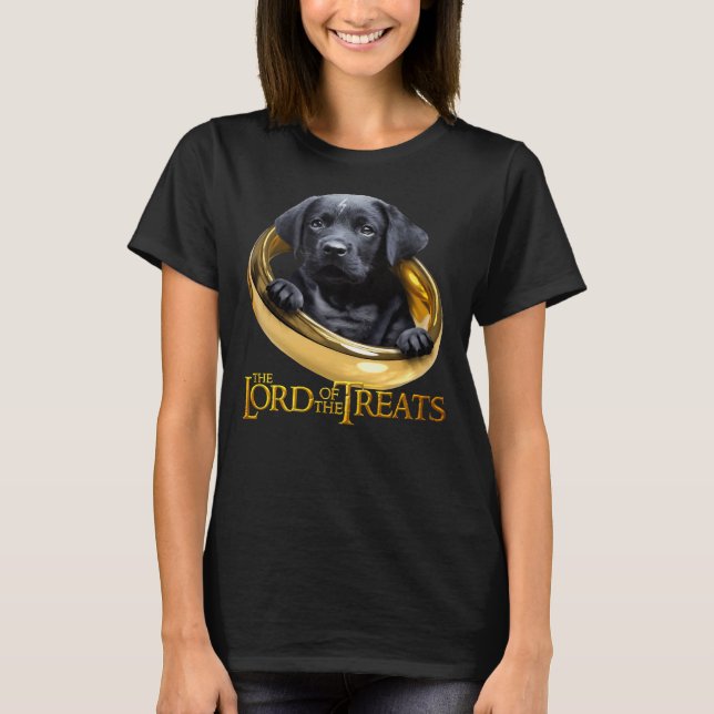 Lord Of The Treats Black Labrador Puppy T-Shirt (Front)