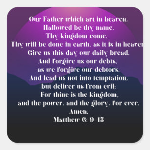 Lord prayer square sticker