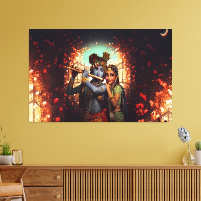 Lord Radha Krishna Canvas Print Picture 2 (Insitu(LivingRoom))