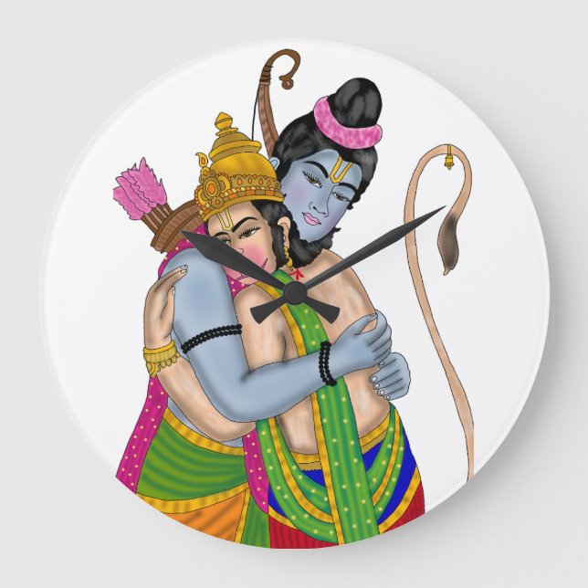 Lord Rama and Hanuman Clock (Front)