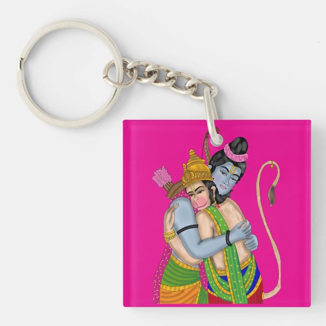 Lord Rama & Hanuman Keychain (Front)