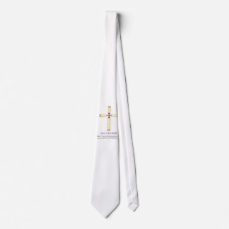 LORD RAYEL BROKEN CROSS HADIETH WHITE MENS TIE