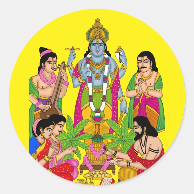 Lord Satyanarayan Sticker (Front)