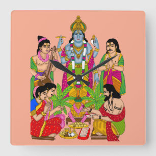 Lord Satyanarayan Wall Clock