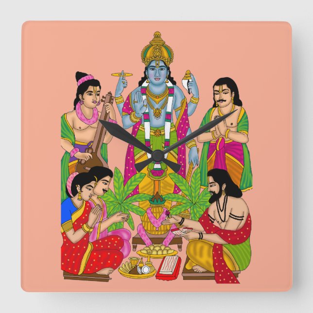 Lord Satyanarayan Wall Clock (Front)