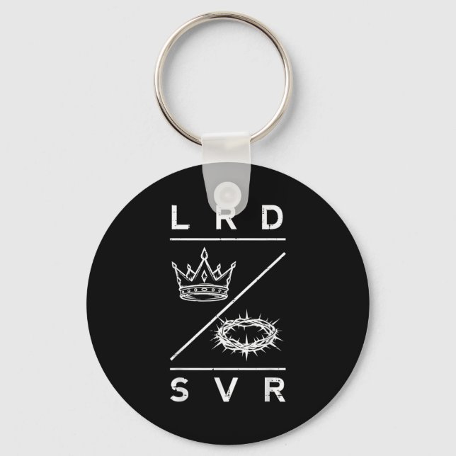 Lord Saviour Crown Christian God Jesus Bible Men W Key Ring (Front)