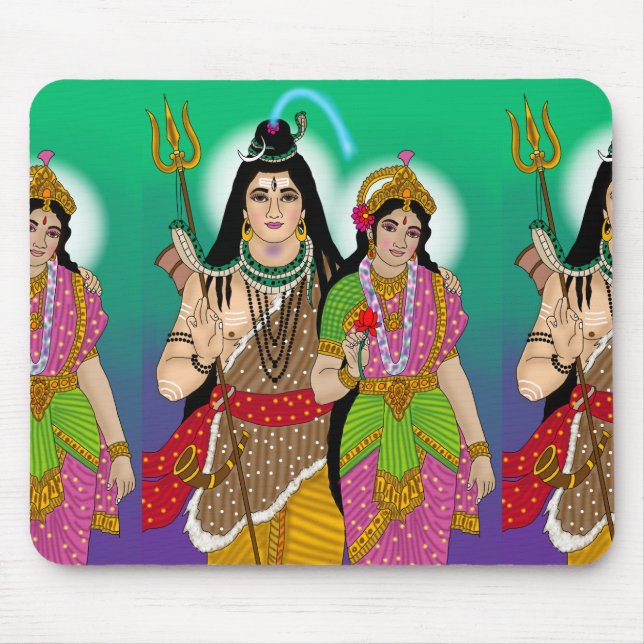 Lord Shiv-Parvati Mouse Pad (Front)