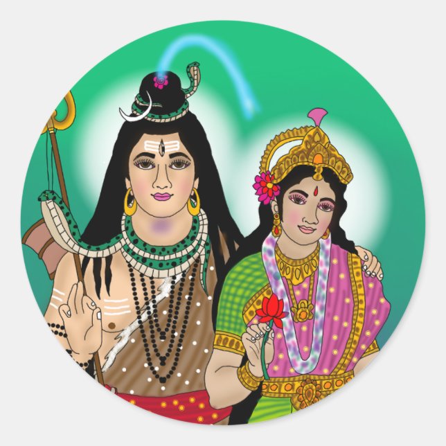 Lord Shiv Parvati Sticker (Front)