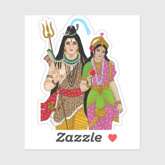 Lord Shiv Parvati Sticker (Sheet)