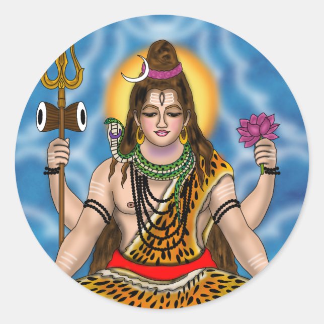Lord Shiva  Classic Round Sticker (Front)