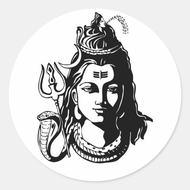 Lord Shiva Classic Round Sticker (Front)