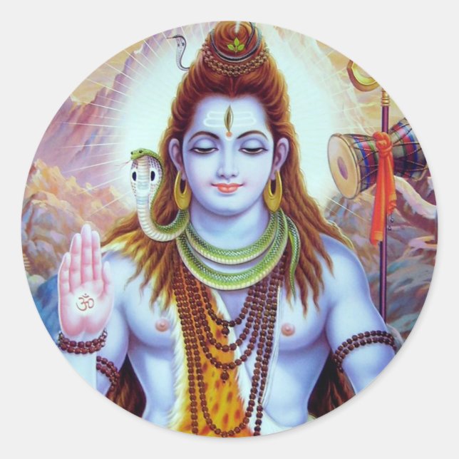 Lord Shiva Classic Round Sticker (Front)