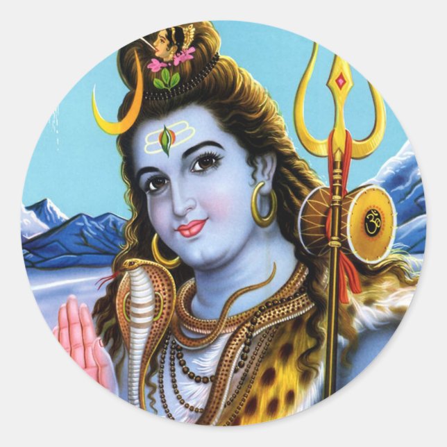 Lord Shiva Classic Round Sticker (Front)