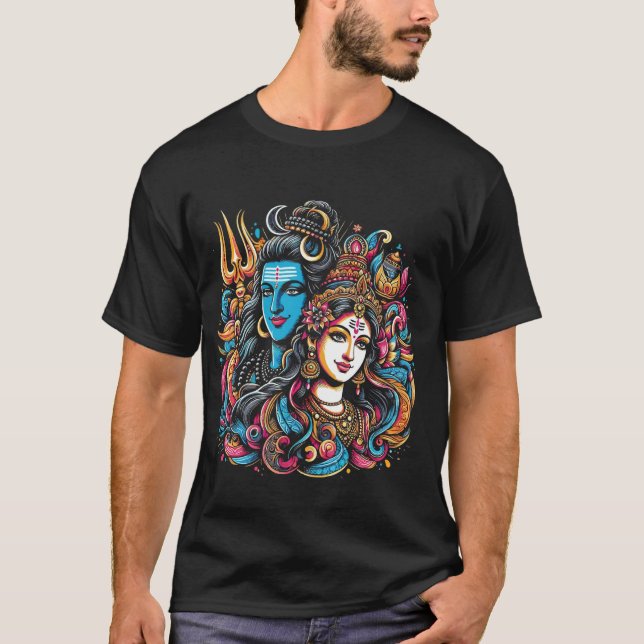 Lord Shiva Durga Hindu God Mahadeva Goddess Goddes T-Shirt (Front)