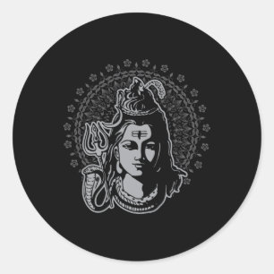 Lord Shiva Hindu God Mahadeva Trident Hinduism Dev Classic Round Sticker