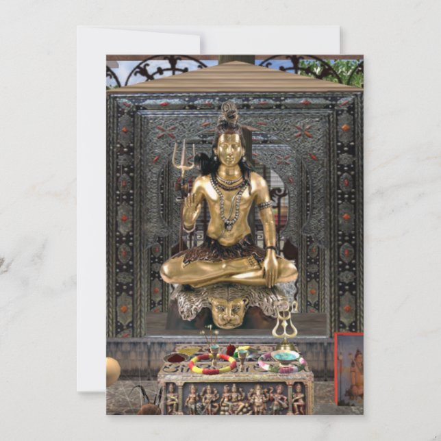 Lord Shiva Hindu Temple #2 Invitation 5" x 7" (Front)