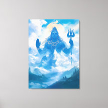 Lord Shiva in Kailasa Canvas Wall Art