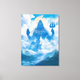 Lord Shiva in Kailasa Canvas Wall Art