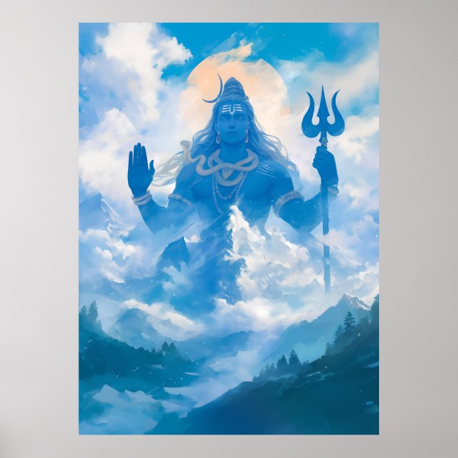 Lord Shiva in Kailasa Poster (Front)