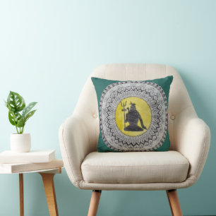 Lord Shiva Mandala Art Throw Pillow