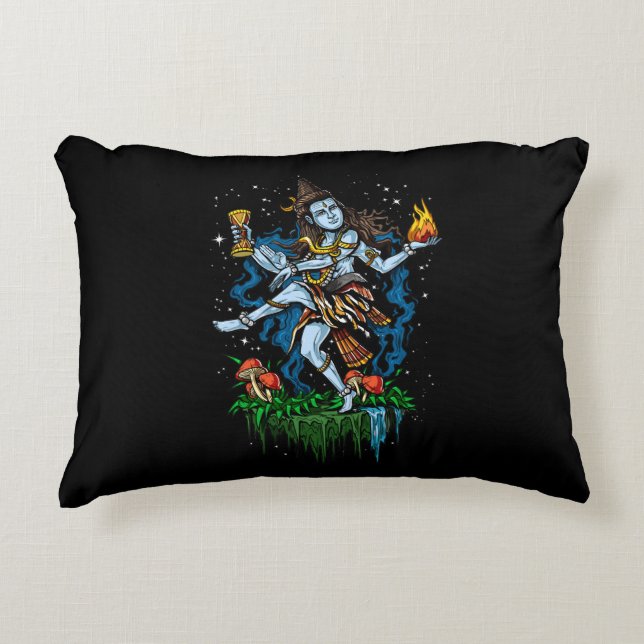 Lord Shiva Nataraja Dancing Hindu God Decorative Cushion (Front)
