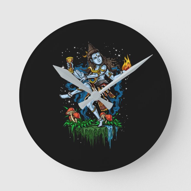 Lord Shiva Nataraja Dancing Hindu God Round Clock (Front)